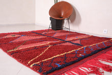 All wool moroccan Berber rug - azilal red custom carpet