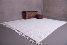 Custom white solid Moroccan rug - Handmade Moroccan Berber rug shag