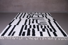 White and black Custom Moroccan rug - Handmade Moroccan rug shag