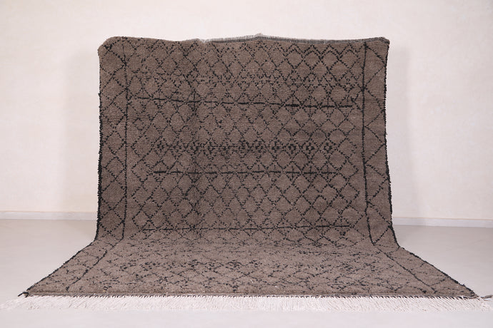 Moroccan Gray Wool Rug - Custom Handmade Berber Carpet
