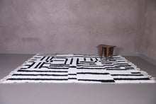 White and black Custom Moroccan rug - Handmade Moroccan rug shag