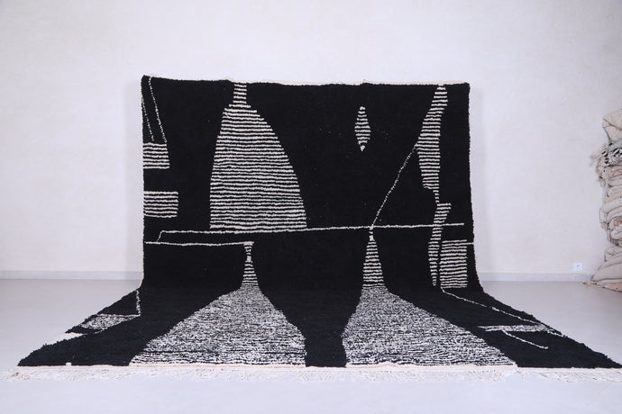 Abstract Black and White Rug - Contemporary Design | Beni Ourain