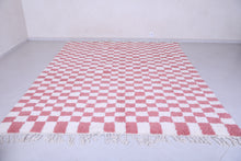 Pink Moroccan rug - Handmade Checkered rug