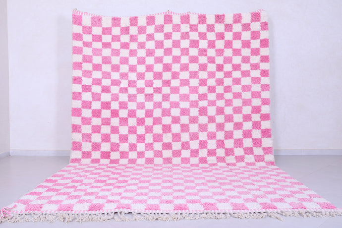 Pink Berber Checkered Rug - Handmade Moroccan Rug