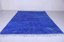 Custom solid blue Moroccan rug - Handmade Moroccan rug shag