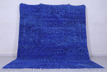 Custom solid blue Moroccan rug - Handmade Moroccan rug shag