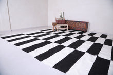 Beni ourain berber carpet - Handmade black and white rug