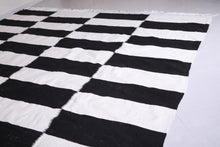 Beni ourain berber carpet - Handmade black and white rug