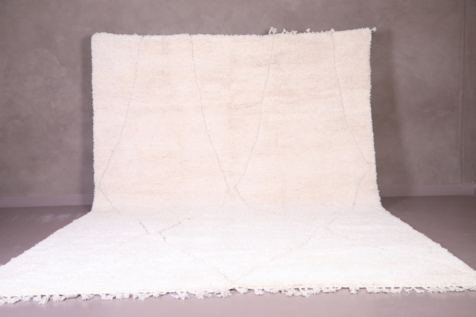 Custom Handmade Ivory Berber Rug - Moroccan Wool Carpet
