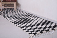Custom handmade runner rug - Checkered berber carpet