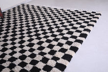 Custom Checkered rug - Black and white handmade rug