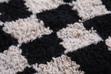 Custom Checkered rug - Black and white handmade rug