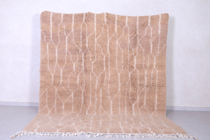 Custom Peach Wool Rug - Moroccan Berber Carpet