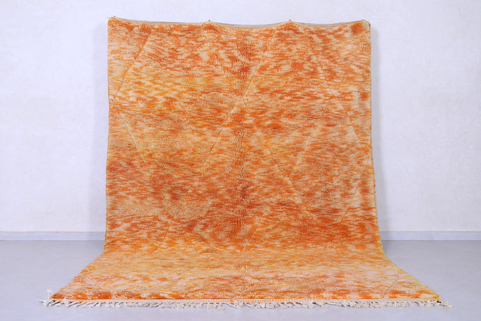 Orange Custom Moroccan Berber Rug - Handmade Wool Shag Carpet