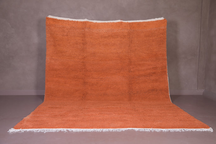 Handmade Moroccan Berber Rug - Vibrant Orange Wool Carpet