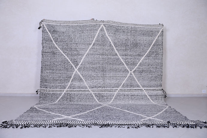 Black and White Geometric Moroccan Rug | Modern Handwoven Carpet