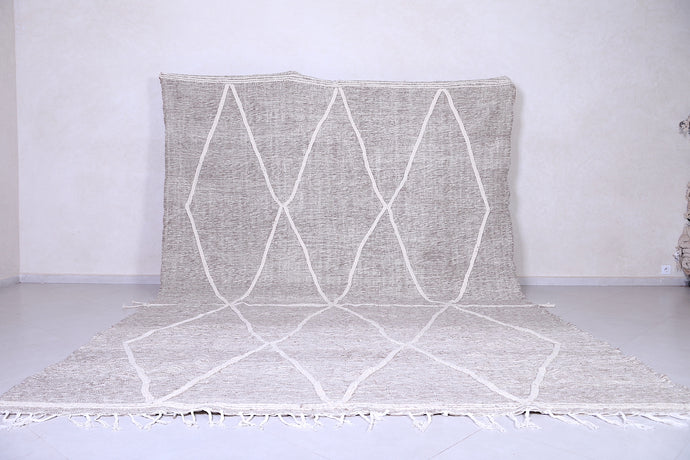 Grey and White Handmade Beni Ourain Rug - Custom Moroccan Berber Carpet