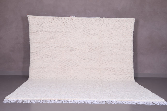 Subtle Ivory Moroccan Wool Rug - Handwoven Berber Carpet