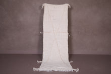Porcelain White Moroccan Runner Rug - Handmade Berber Carpet