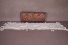 Porcelain White Moroccan Runner Rug - Handmade Berber Carpet