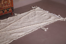 Porcelain White Moroccan Runner Rug - Handmade Berber Carpet