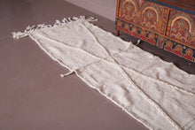 Porcelain White Moroccan Runner Rug - Handmade Berber Carpet
