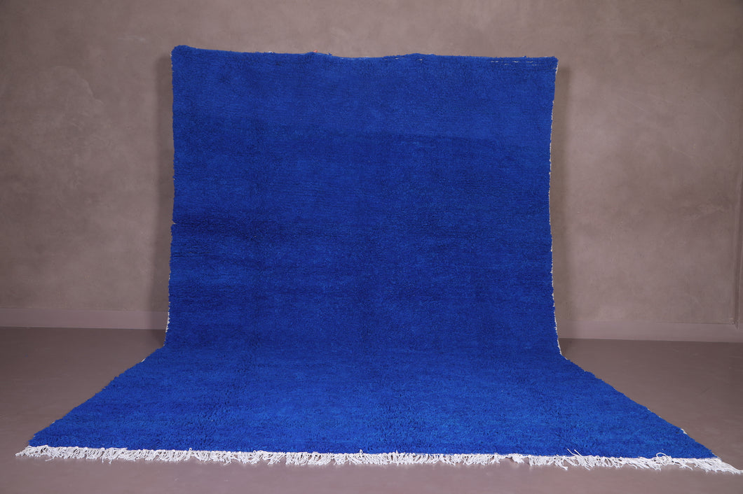 Custom blue handmade rug - Berber all wool carpet