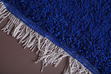 Custom blue handmade rug - Berber all wool carpet