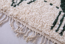 White and green Custom Moroccan rug - Handmade berber rug