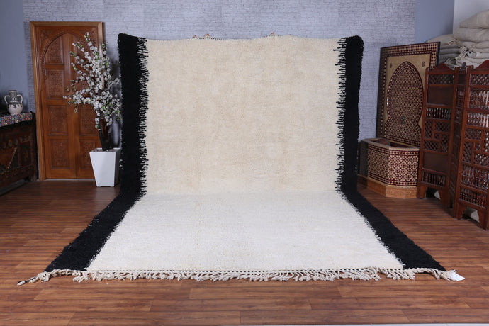 Custom Moroccan Berber Rug - Handmade Wool Carpet with Black Borders