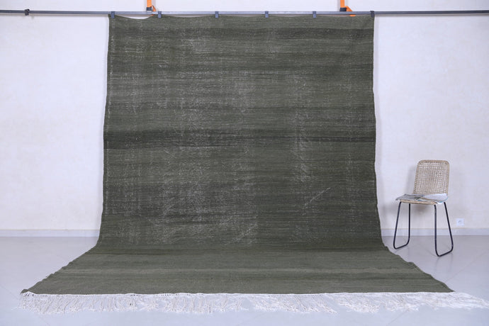 Custom Handwoven Kilim Rug - Green Moroccan Rug