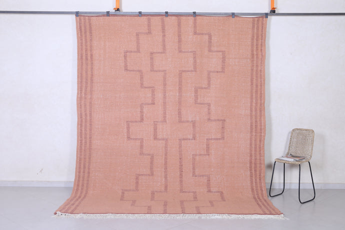 Handmade Dark Brown Tuareg Rug - Custom Moroccan Wool Design