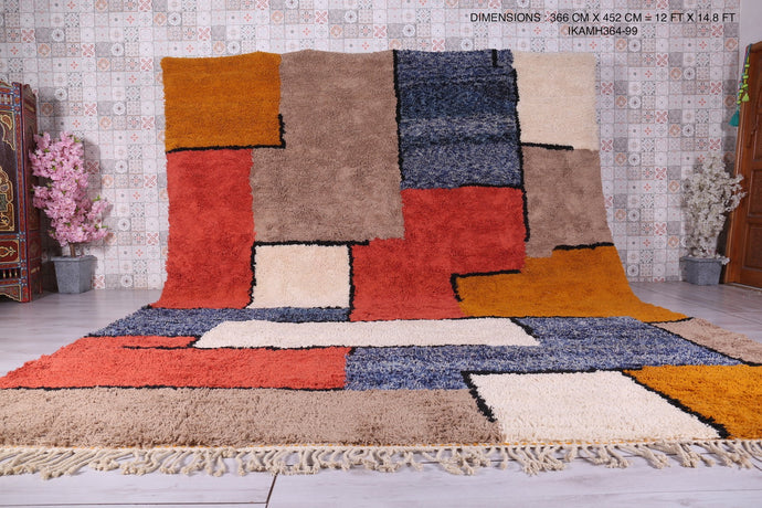 Colorful Moroccan Rug - Handmade Berber Wool Carpet