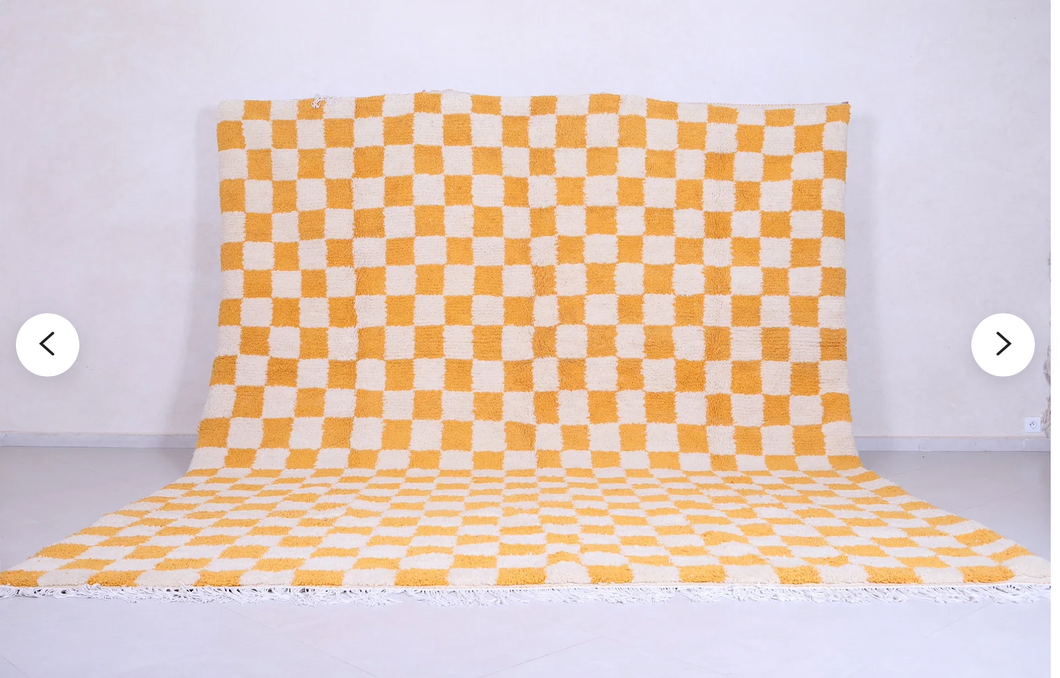 yellow checkered rug